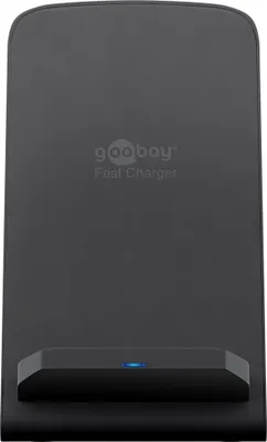 Produktbild von Wentronic Kabellose Schnellladestation 10 W (schwarz), 1 m - Tischständer für Smartphones mit integrierter kabelloser Schnellladetechnik für Smartphones mit Qi-Standard