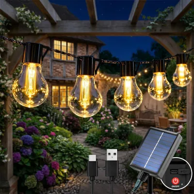 Solar-Lichterkette 20 LEDs 9 m warmweiß IP65