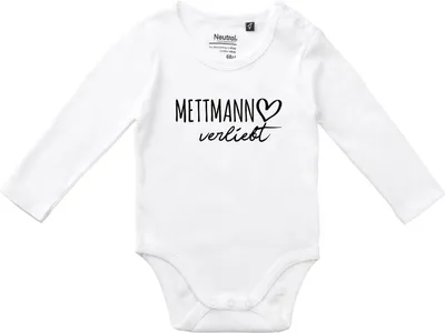 Produktbild von Huuraa Baby Body Mettmann verliebt 68 White  Baumwolle Fairtrade Langarmbody Geschenkidee
