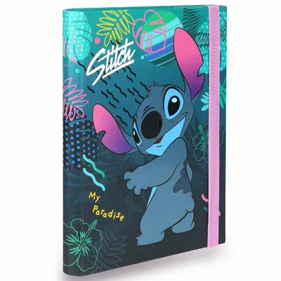 Produktbild von Goldkids - Schulmappe A5 Dokumentenmappe mit Gummiband – Sammelmappe A5, stabiler Karton 350g, Ordnungsmappe für Schule und Büro - Motiv Stitch