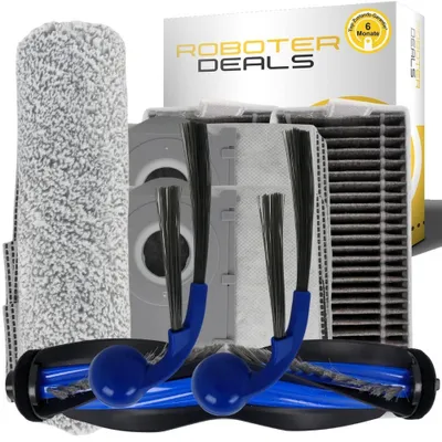 Image de Kit d'accessoires et pièces de rechange pour aspirateur robot Ecovacs Deebot T80 Omni (2 sacs, 2 filtres, 2 brosses latérales, 1 brosse de nettoyage, 1 brosse principale)
