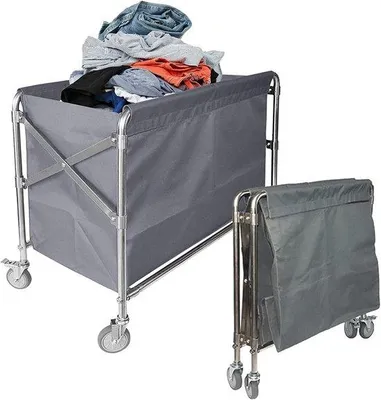 Immagine prodotto di Carrello commerciale con ruote, acciaio inossidabile, 87x52x78 cm, struttura pieghevole
