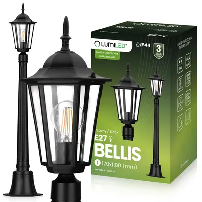 Produktbild von LUMILED Laterne Vintage Außen Wegeleuchte 230V 1m Höhenverstellbar Standlampe Schwarz Aluminium Glas IP44 E27 Fassung Outdoor Garten
