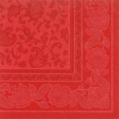 Produktbild von Papstar Servietten "ROYAL Collection" 1/4-Falz 40 cm x 40 cm rot "Ornaments", 8 x 20 Stück