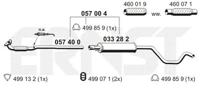 Produktbild von ERNST 057004 Mittelschalldämpfer Schalldämpfer für OPEL Meriva A (X03)
