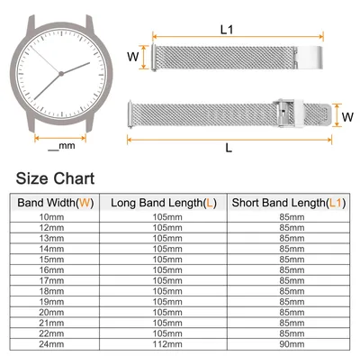 Produktbild von Uhrenarmband Mesh Edelstahl 13 mm Ersatz Metall Armband Edelstahlarmband mit Schnellverschluss Uhrenarmb?nder Ersatzband Verstellbarer Gš¹telschnalle fš¹r Damen Herren, Silber