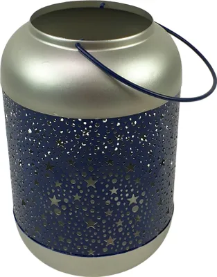 Produktbild von Metall-Laterne Oriental dunkelblau 18x28cm