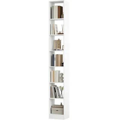 Produktbild von 7-stöckiges Bücherregal Würfelregal, 24 x 30 x 214 cm, Weiß