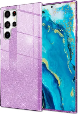 Obrázek produktu pro NALIA Odolné třpytivé pouzdro pro Samsung Galaxy S22 Ultra, lesklé třpytivé hybridní ochranné pouzdro Zesílené silikonové pouzdro fialové barvy