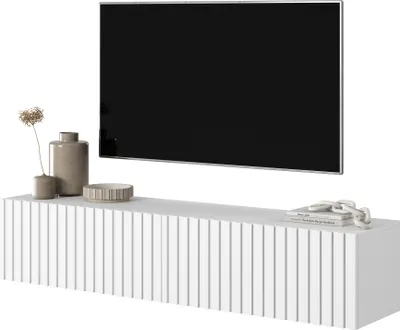 Produktbild von Selsey Telire TV-Lowboard hängend Weiß Lamellenfronten 140 cm
