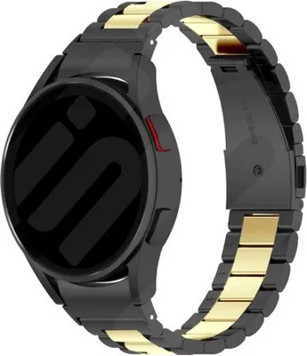 Produktbild von Strap-it Samsung Galaxy Watch 6 Classic 43mm Stahl Armband (Schwarz/Gold)
