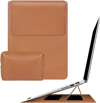 Produktbild von Schützender Laptopbeutel aus Kunstleder mit Standardfunktion und Accessoirefach, vielseitige Schutz für deinen Laptop
