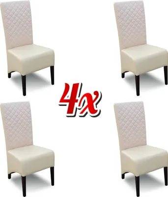 Zdjęcie produktu dla Gruppe 4xStuhl Set Stühle Garnitur Leder Design Gepolsterte Esszimmer Stühle