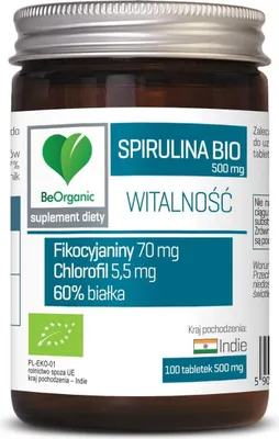SPIRULINA BIO (500 mg) 100 TABLETEK - BE ORGANIC