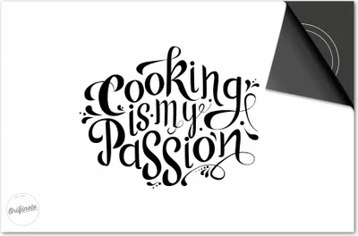 Produktbild von Induktionsschutz 81x52 - abdeckplatte Induktion matt- Dietrix Kochfeldschutz- Base - Zitate - Cooking is my Passion Weiß
