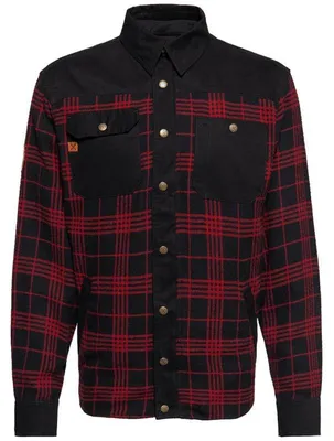 Image de Chemise en flanelle King Kerosin Adventure Gear, couleur rouge "Blanko", taille 3XL