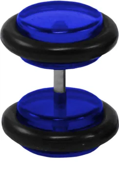 Produktbild von Fake Plugs Ohrstecker in verschiedenen Farben und Größen Größe - 10 mm Farbe - Blau