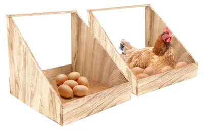 Legenest für Hühner, 2 Stück, Holz, 35,5×35,5×32,4 cm