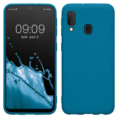 Produktbild von kwmobile Handyhülle für Samsung Galaxy A20e Hülle - TPU Case - Kabelloses Laden - Schutzhülle Cover in Karibikblau