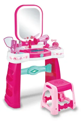 Produktbild von Teorema Giocattoli, Magischer Spiegel für Mädchen mit Hocker, Schminktisch mit L