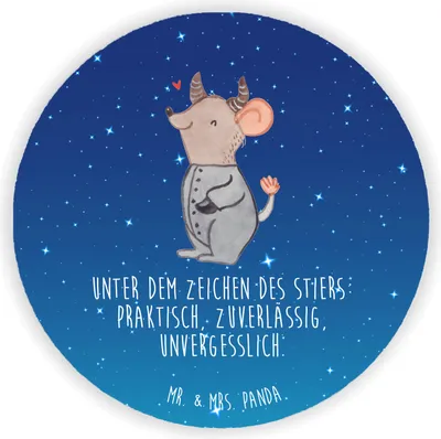 Produktbild von Mr. & Mrs. Panda Kühlschrankmagnet Stier Astrologie - Sternenhimmel Blau - Geschenk, whiteboardmagnet, Tierkreiszeichen, Sternzeichen, pinnwand magnet, für kühlschrank