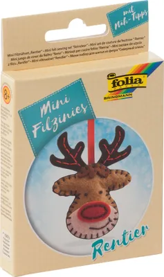Produktbild von folia Mini Filz-Nähset "Filzinies" 11-teilig Rentier