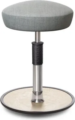 Produktbild von Sitz- Stehhocker Free Regular Hutsitz kvadrat Remix Hellgrau chrom /creme.