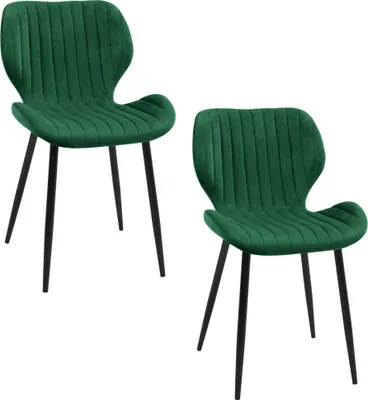 Produktbild von Esszimmerstühle mit Samt 2er Set AKORD SJ.17 Stuhl aus Velours in Flaschengrün