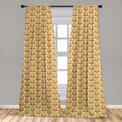 Zdjęcie produktu dla Abakuhaus, zasłony okienne, motywy kwiatowe w stylu lat 60., zestaw składający się z 2 elementów, wymiary: 150 x 225 cm