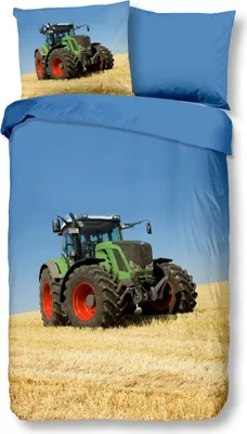 Produktbild von Soma Renforcé Pastell Bettwäsche-Set 2 teilig Bettbezug 2tlg 135x200cm Kopfkissenbezug 80x80cm (Trecker Traktor Farmer)
