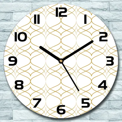 Produktbild von Wanduhr aus Glas Rund fi 30 Goldene Abstraktion Quarz Deko Wohnzimmer Büro
