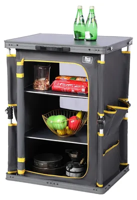 Immagine prodotto di Mobiletto da campeggio pieghevole - Alluminio - 60 x 50 x 80 cm - Con borsa da trasporto per campeggio e giardino