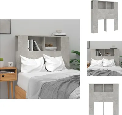 Produktbild von vidaXL Kopfteil mit Ablagen Betongrau 100x18,5x104,5 cm -  Kopf- & Fußenden