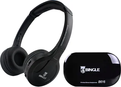 Image de B616 Casque FM stéréo sans fil + émetteur, radio FM/casque pivotant design (livré sans pile)[Noir]