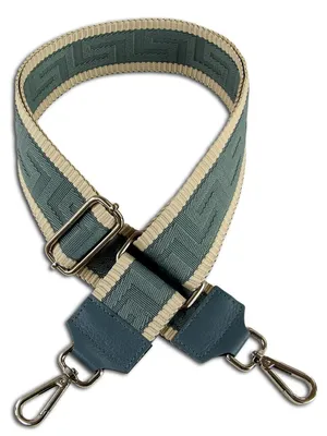Immagine prodotto di Florence, cinturino boho con chiusura a moschettone in pelle canvas beige turchese OGF001JF