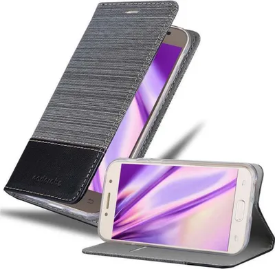 Produktbild von Cadorabo Hülle für Samsung Galaxy A7 2017 Schutzhülle in Grau Handy Hülle Etui Book Case Cover