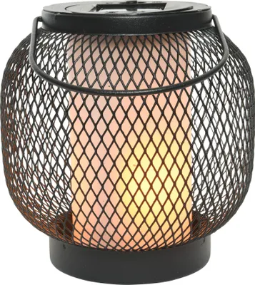 Produktbild von LED Solar Laterne 14,5x15cm Metall/Kunststoff Schwarz Flacker Effekt