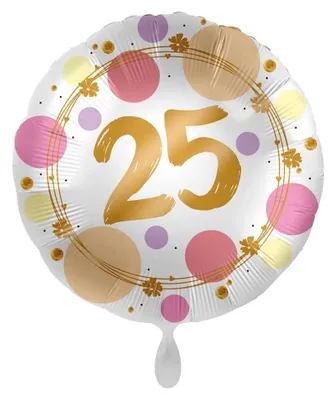 Produktbild von 25. Geburtstag Ballon Happy Dots 45cm