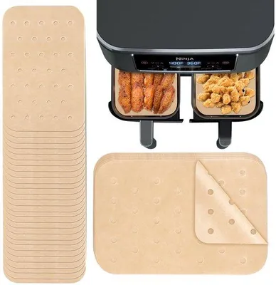 Produktbild von 100 Stück Backpapier für Heißluftfritteuse, perforiert, rechteckig,  für Frittieren