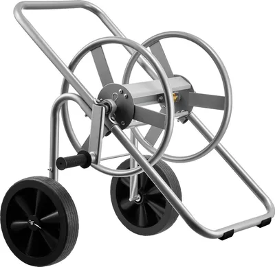 Produktbild von SucceBuy Schlauchwagen mit 6096/9144 cm Kapazität, PolyurethanRädern, Griff und stabilem Netzkorb, mobiler Schlauchaufroller für Gartenbewässerung, Autowäsche, 530 x 650 x 740 mm