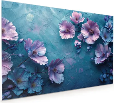 Produktbild von Küchenrückwand Spritzschutz Glas mit Motiv Blumenmuster 40 x 40 cm