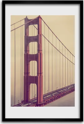 Produktbild von Bild - Bilderrahmen - 40 cm x 60 cm - MDF - Rahmen - Wandkunst - San Francisco Brücke