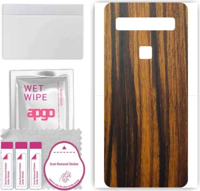 Produktbild von apgo Rückseite Schutzfolie, Skin, kompatibel mit TCL 10 5G UW, Hinten Displayschutzfolie aus Vinylfolie, kratzfest, einfache Montage - Tigerwood