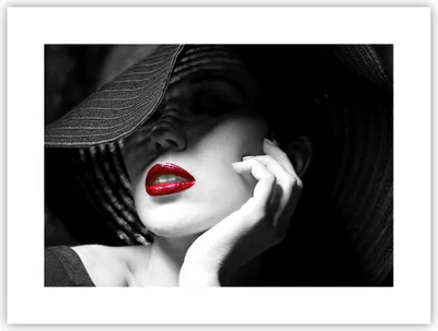 Produktbild von Poster - Poster ohne Rahmen - Frau Gesicht Lippen - 40x30 cm - Wand Bild - Wanddeko - Wandbilder - Kunstposter - Wandposter - Bilder - Kunstdruck - Wanddekoration - Wandbild - P2XAA40x30-3618