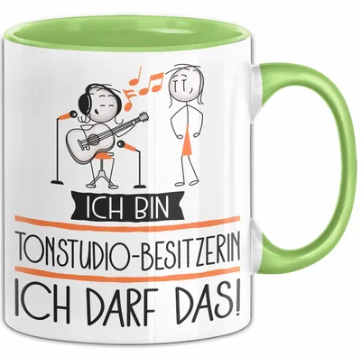Produktbild von Geschenk für Tonstudio-Besitzerin Tasse Lustige Geschenkidee Geburtstag Ich Bin Tonstudio-Besitzerin Ich Darf Das (Grün)