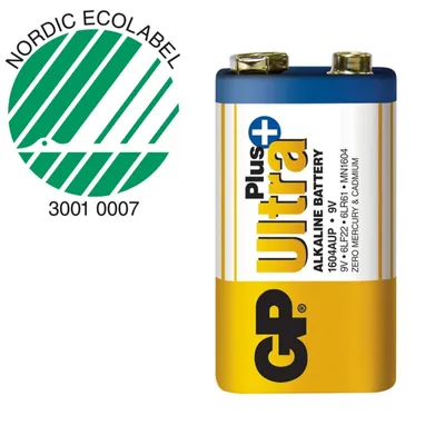 Produktbild von GP Batteries Ultra Plus Alkaline 1604AUP, Einwegbatterie, 9V, Alkali, 9 V, 1 Stück(e), 7 Jahr(e)