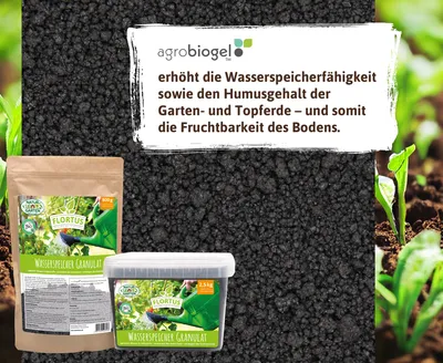 Produktbild von Wasserspeicher Granulat |  Bodenbewässerung von FLORTUS, Menge:800 g