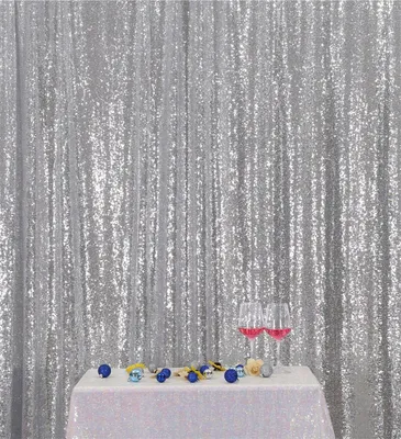 Pailletten Hintergrundstoff 120x275cm Silber Hochzeit Party
