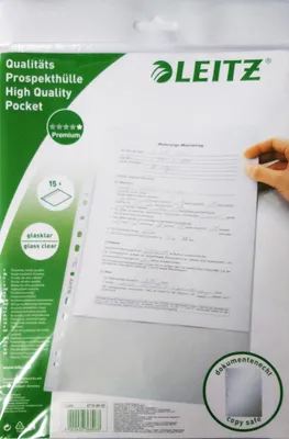 Produktbild von LEITZ Prospekthülle A4 glasklar Prospekthülle Standard oben offen doku