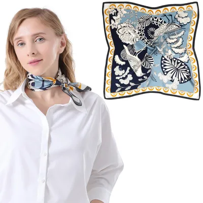 Produktbild von Omgoods – Seidentuch, 100% Seide – Damen-Tuch – Seidentücher – Blau – s Material – Stilvolles Accessoire